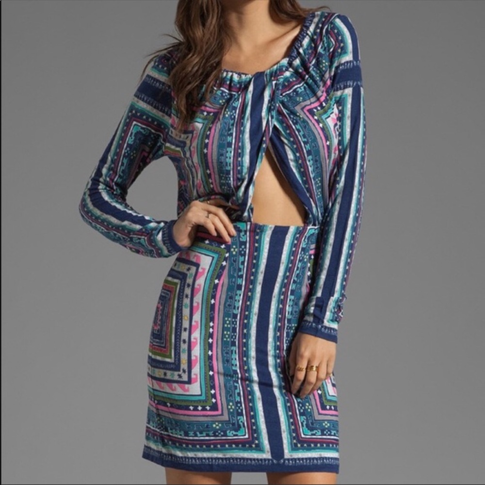 Mara Hoffman ruched keyhole dress in Navy - Small